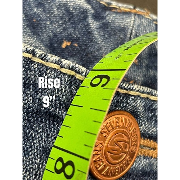 Seven 7 Premium Denim Slim Straight Women's Size 12 (36”) Blue Medium Wash - Picture 5 of 9